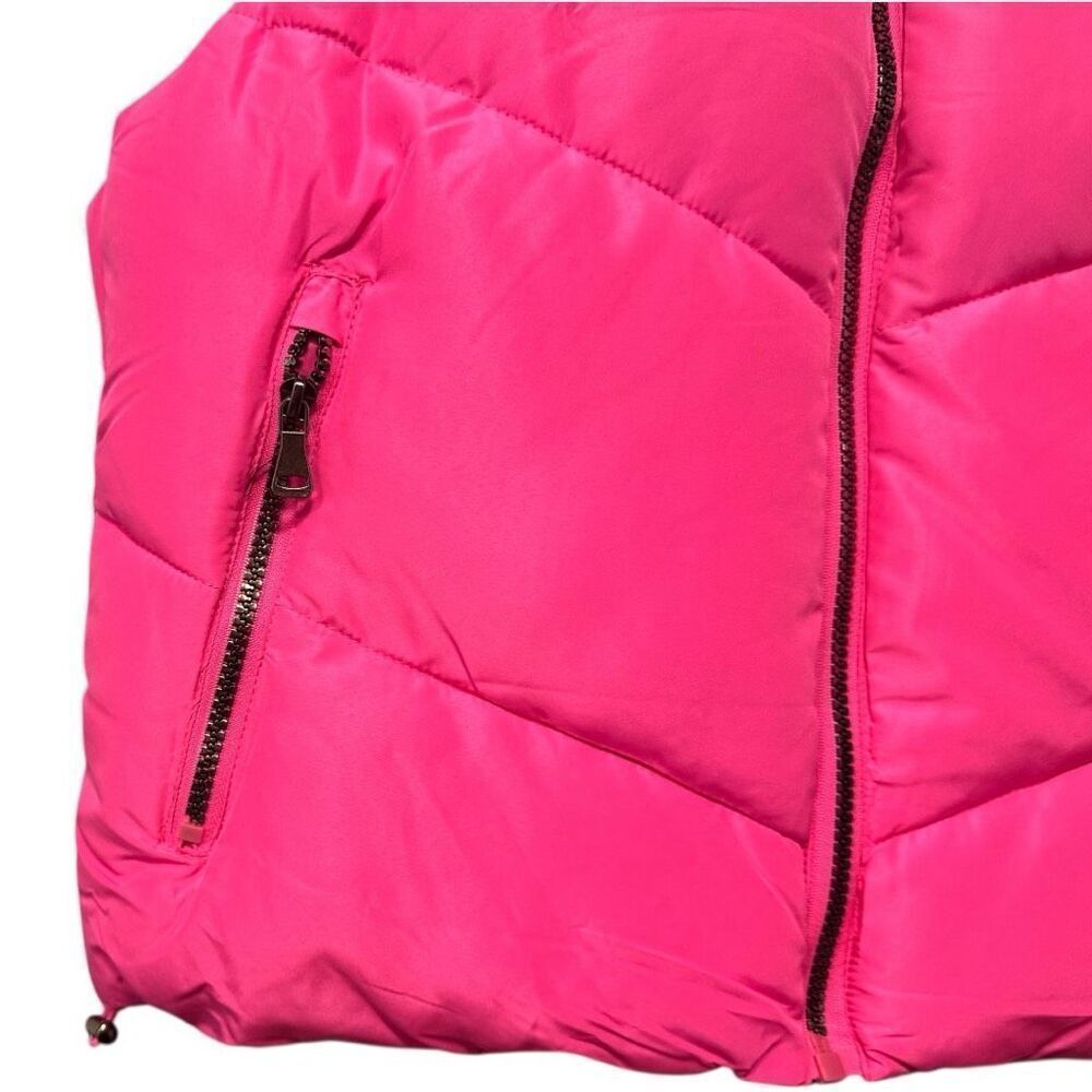 Pink Zip Up Quilted Hooded Vest Size Large NWT | Snobbish - Picture 9 of 13